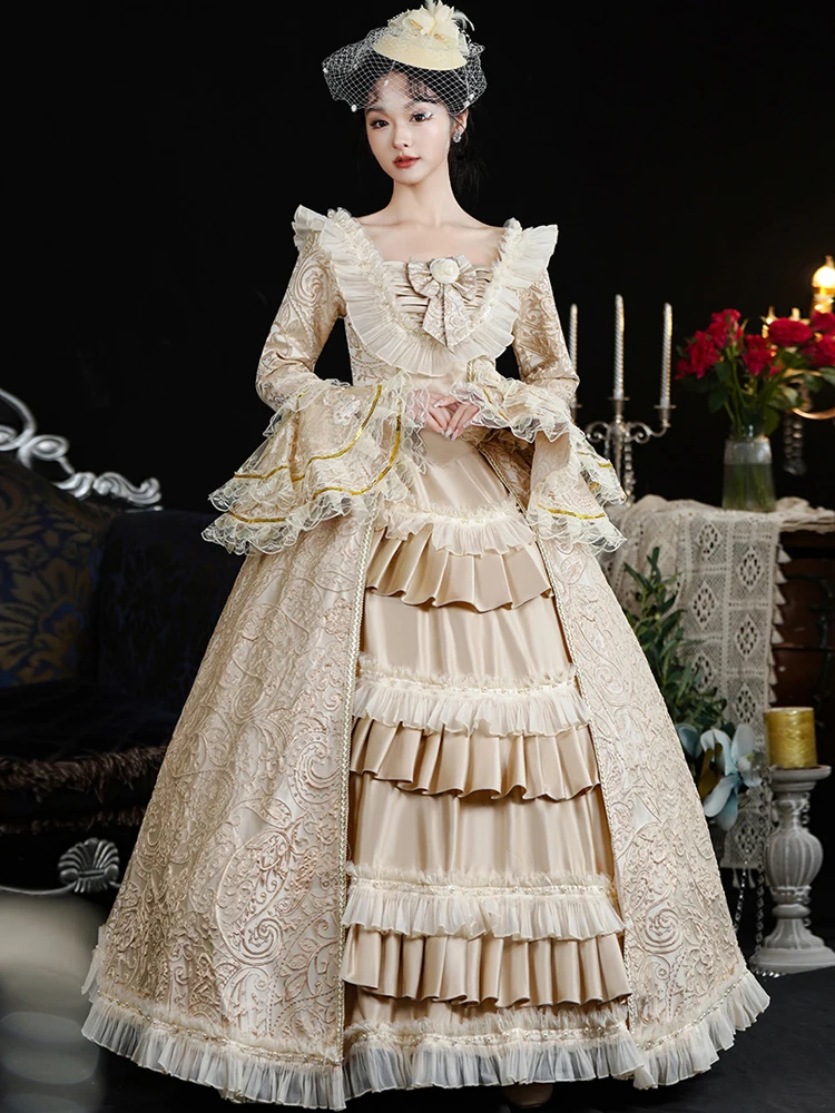 

Грузинское роскошное платье Марии-Антуанетты, бальное платье для взрослых, викторианское праздничное платье для женщин