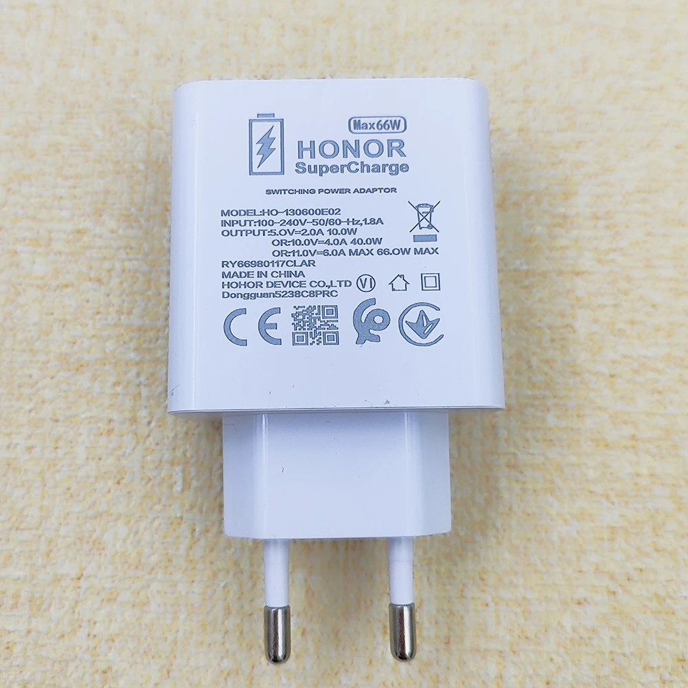 Original Honor Magic 7 6 5 Pro V3 VS3 V2 VS2 66W Charger EU Super Charge Fast Wall Adapter 2/1.5M Cable For Honor X60 Pro X50 GT - náhled 3