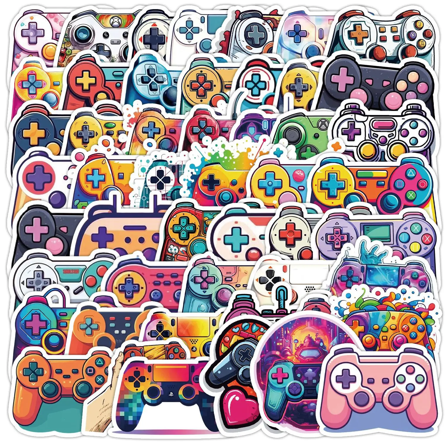

50Pcs Ins Style Gamepad Series Stickers Suitcase Phone Case Water Bottle Waterproof Decoration Diy Sticker Packs