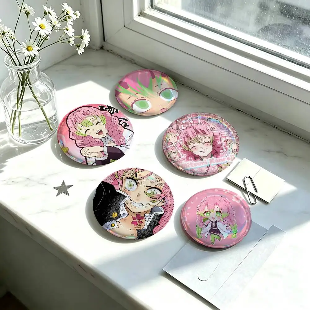 Anime Button Pins Cute Manhwa Coin Brooch DIY Backpack Clothing Decor Badge Jewelry Accessories Gifts K-Kanroji Mitsuri