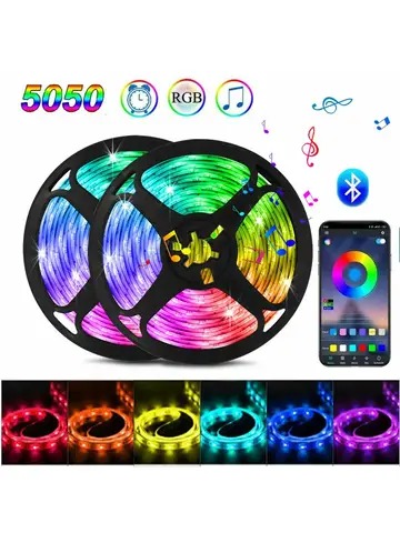 RGB LED Strip Light SMD 5050 USB Remote&APP Control Bluetooth Flexible Tape Diode Ribbon for TV Backdrop Living Room Bedroom