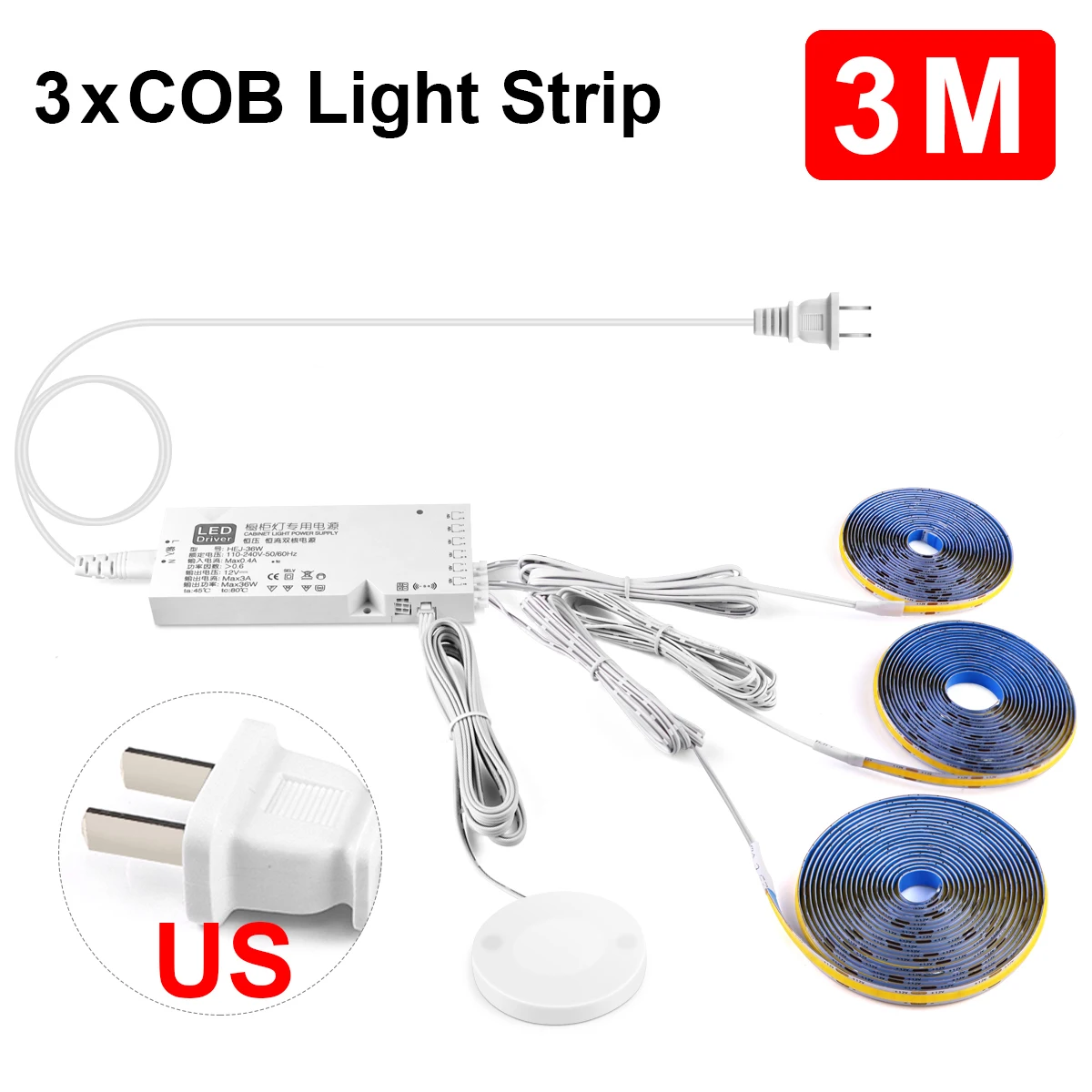Smart Doordringbare Hout COB LED Strip Touch Sensor Licht 320 Leds/m Warm/Neutraal Wit Parallelle Verlichting Keuken achtergrondverlichting Verlichting