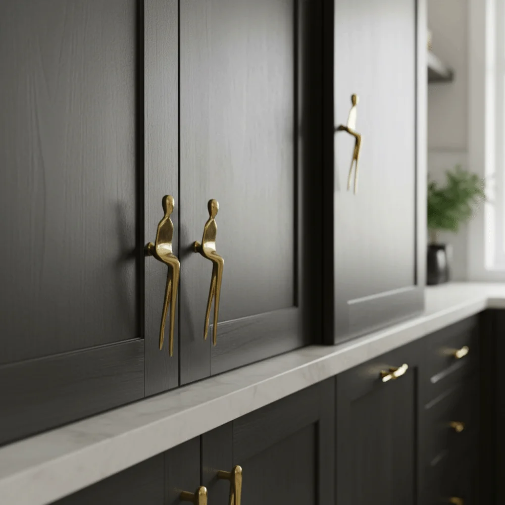 

Solid Brass Furniture Handle Gold Finish European Style Door Knobs American Style Flower Design Cabinet Handles Flower Design