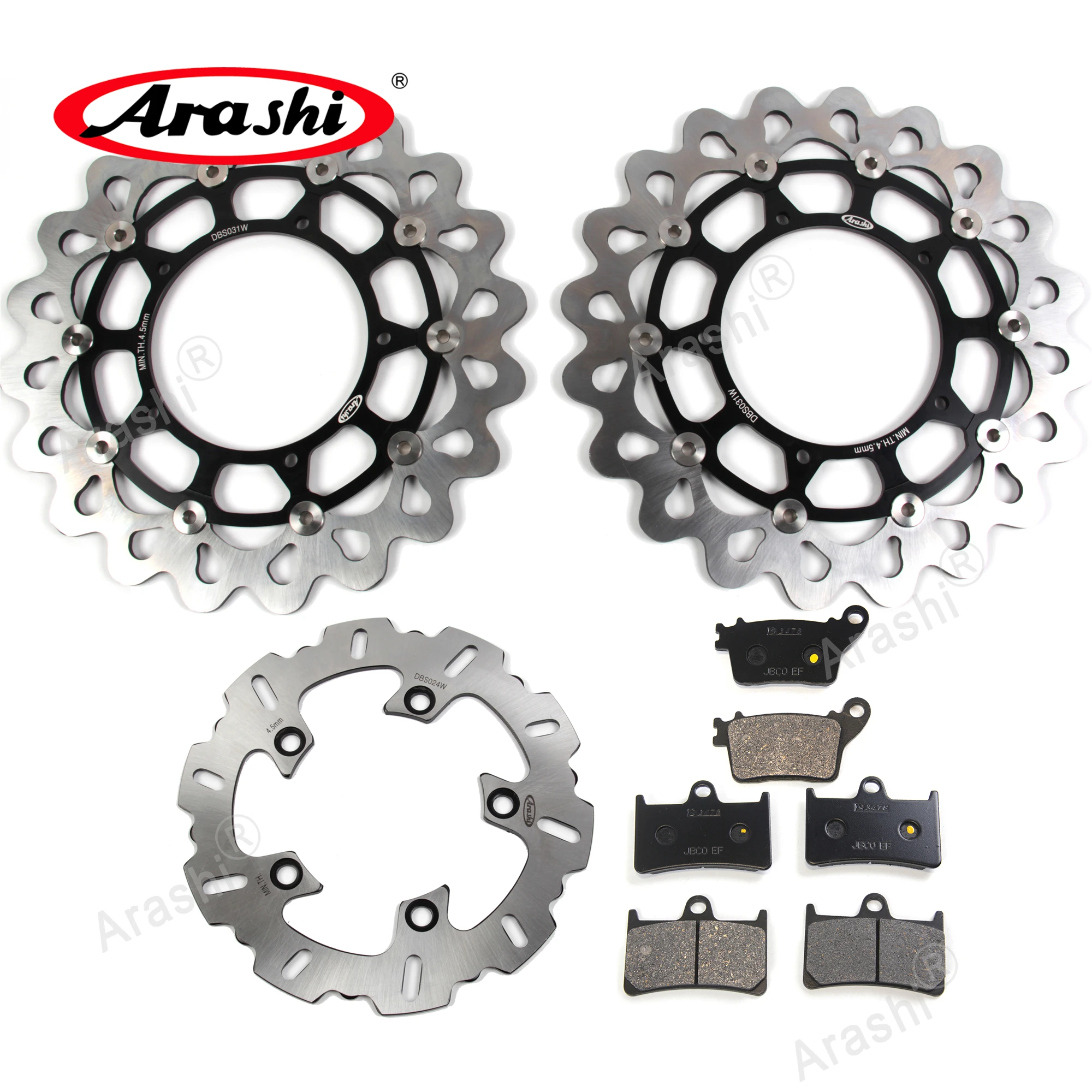 Arashi 1 Set Brake Disk Pads For YAMAHA YZF R1 / R1M 2015 2016 CNC Floating Front Rear Brake Disc Rotors Pad YZF-R1 1000