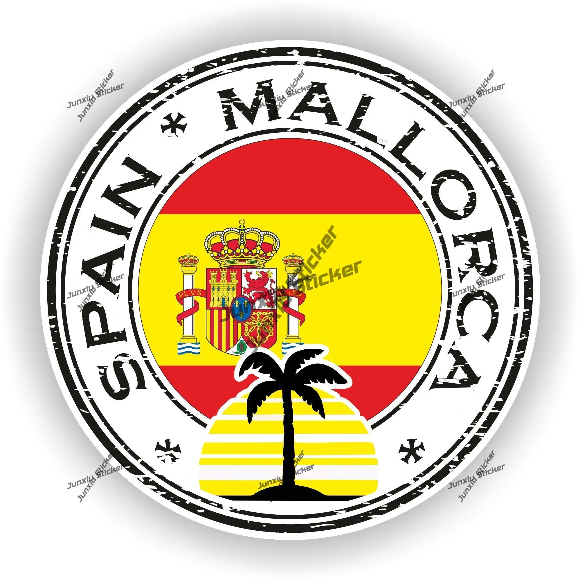 

Spain Mallorca Seal Decal Coat of Arms of South Korea Roundel Flag Seal Outline UV Protected Shield Sticker for Car SUV Bike