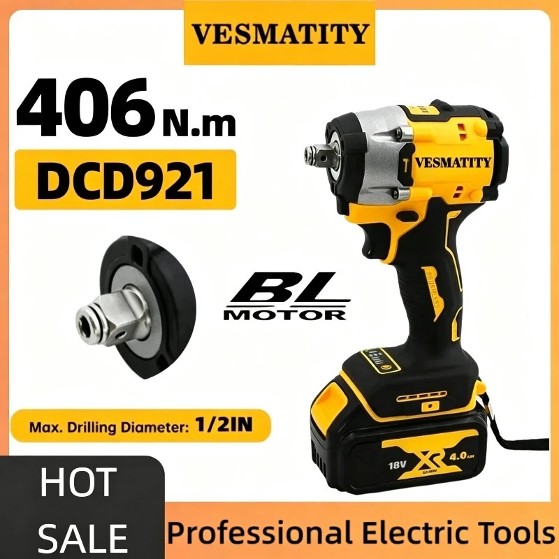 DCD921 Cordless Wrench 1/2 in Cordless Impact Wrench Variable Speed Charging Wrench For DEWALT Battery