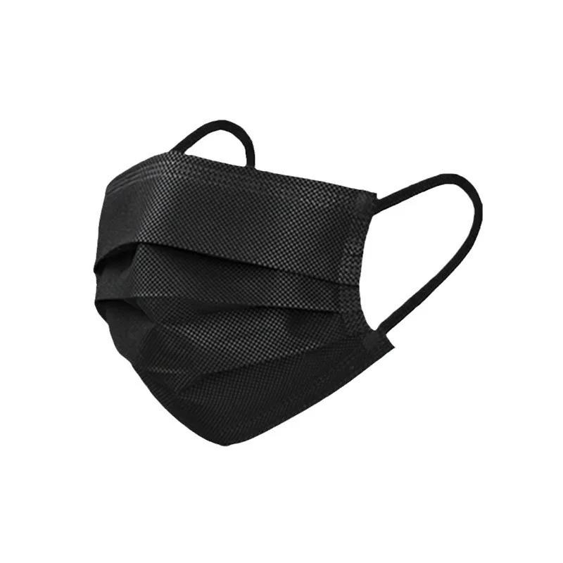 

10-500 шт. одноразовых масок для взрослых в индивидуальной упаковке, черные, противопылевые, 3-слойные, с фильтром, для лица и рта.