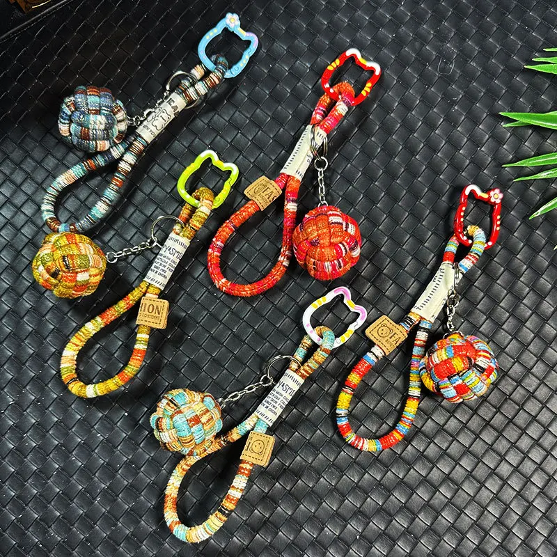 

New Style Girl Heart Pendant Creative Bag Pendant Mobile Phone Chain Lanyard Decoration Retro Style Niche Design Keychain