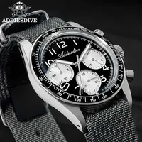 ADDIESDVIE AD2517 Men Watch Nylon Strap BGW9 Super Luminous 10Bar Waterproof VK63 Chronograph Quartz Watch