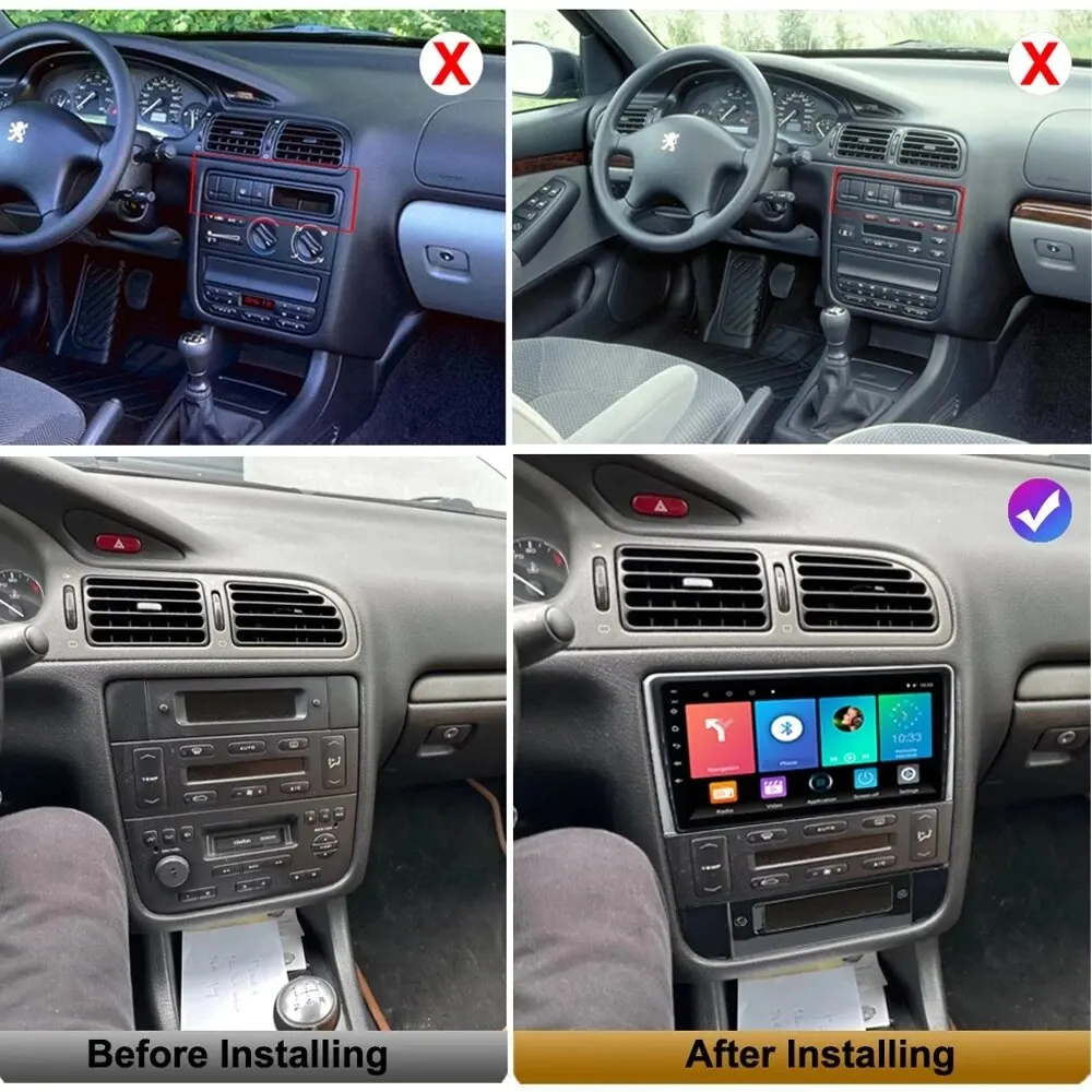 Android 13 For Peugeot 406 1995-2005 Car Radio Multimedia Player GPS Navigation BT 4G WIFI DSP IPSStereo Monitor No 2din DVD