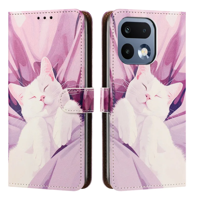 Painted Case on For OPPO Realme C100 Neo 7X Narzo 80 P3 P4 Lite V70 Note 70T 70 80 5G Leather Flip Stand Phone Cover Cute Flower - view 2