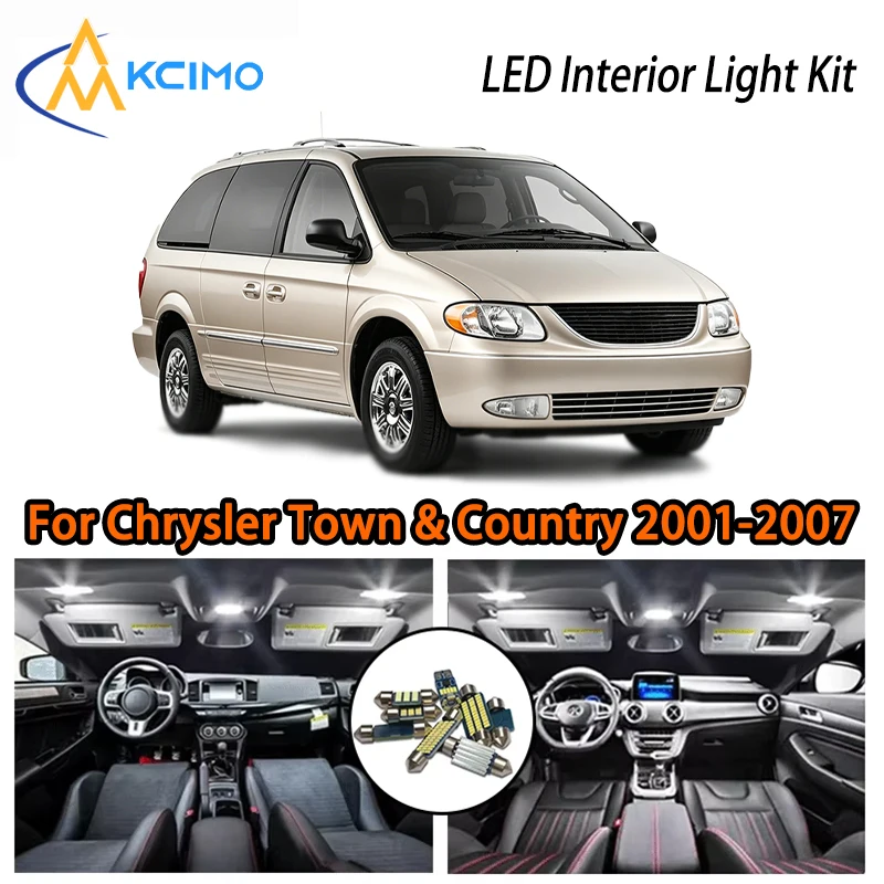 

LED Glow For Chrysler Town & Country 2001-2007, White Ice Blue Two Colors Interior Lights Super Bright