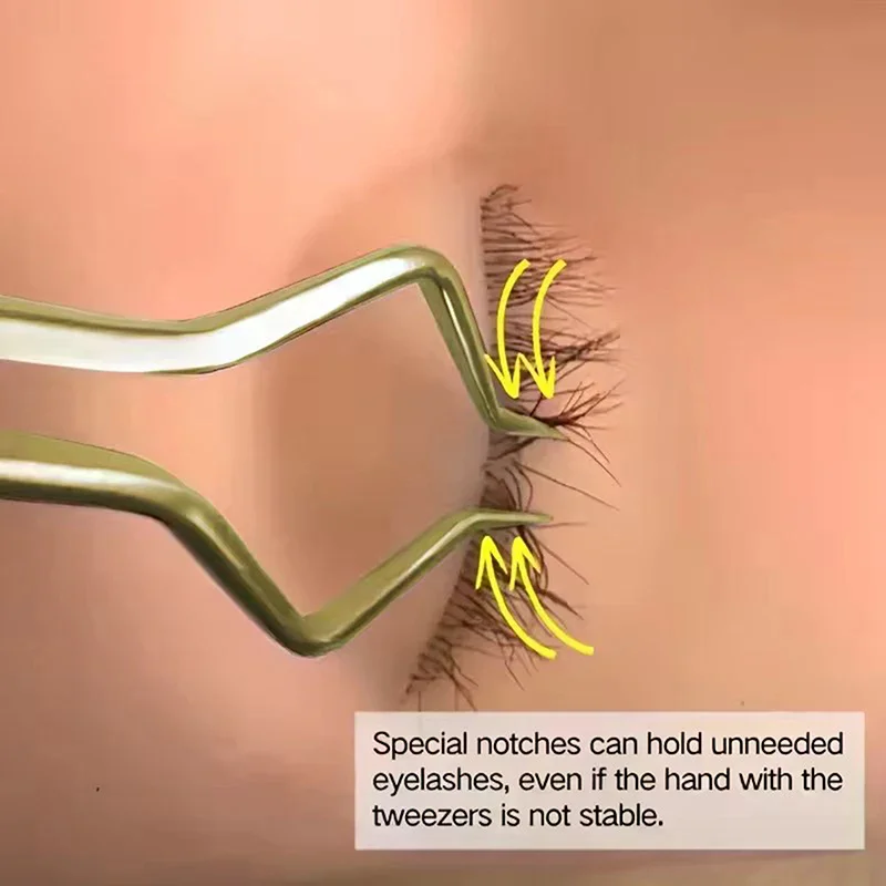 Pincettes d'extension de cils antidérapantes, en acier inoxydable, pointe incurvée, droites, haute précision, pour Nail Art, maquillage, outils de beauté