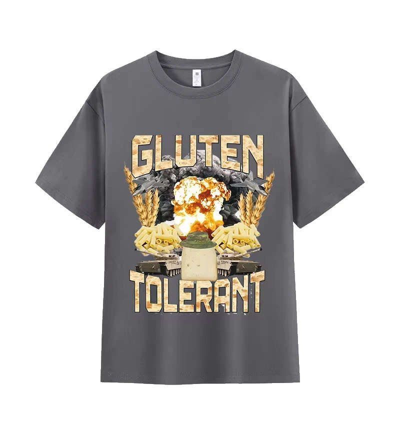Gluten Tolerant Funny Gift for Gluten Intolerant T-shirt Men Women Vintage T Shirt Casual O-Neck Short Sleeve T Shirts Tops