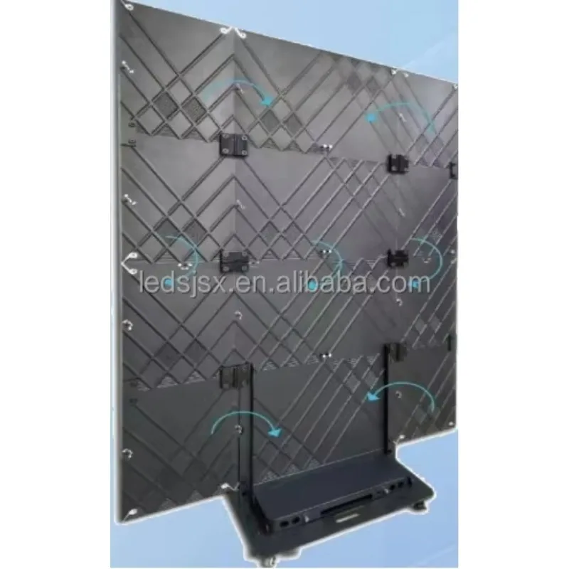 P1.25 GOB Indoor Trifold LED Poster Screen Double Sided Three Fold 3 Sided LED Electronic Advertising Display