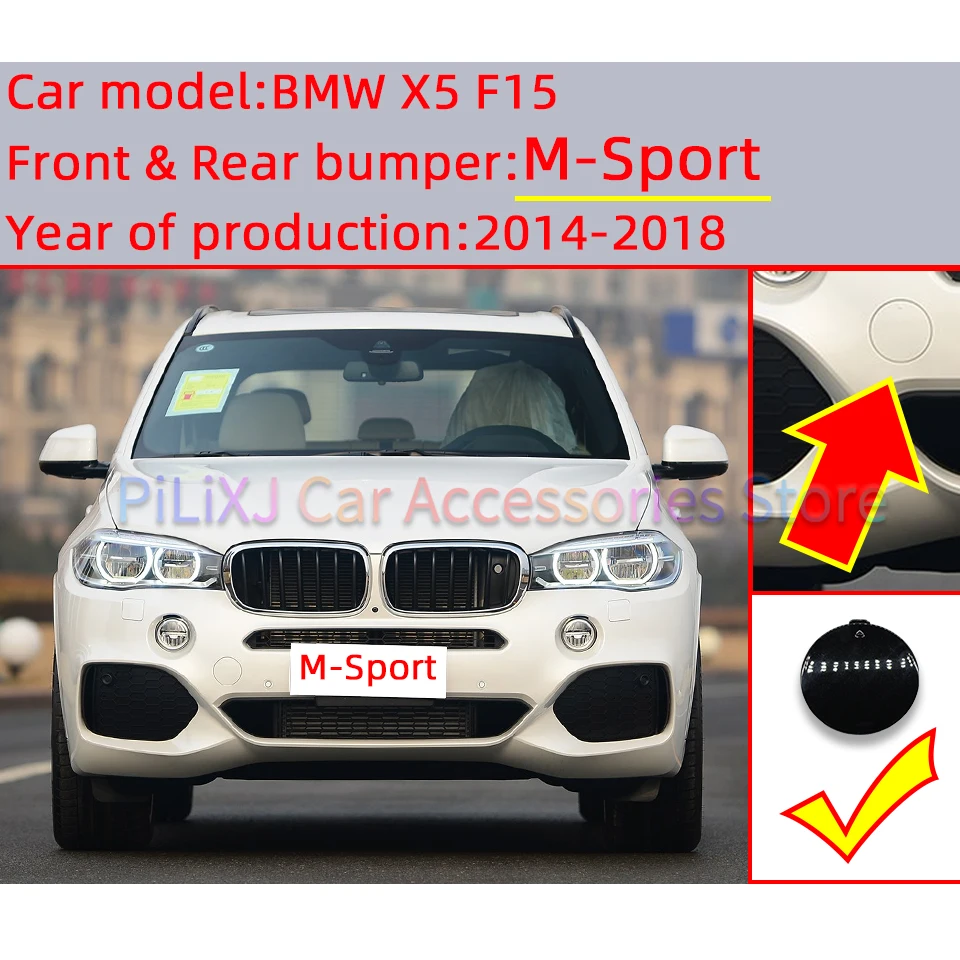 Auto Parts Front Rear Bumper Towing Hook Cover Shell Cap Hauling For BMW X5 F15 M-Sport 2014-2018 #51128062757 51128062758