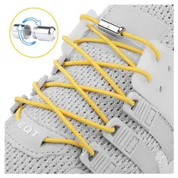 1 pair of round elastic shoelaces men's and women's sneakers untied laces capsule metal lock laces shoe accessories 25 colors