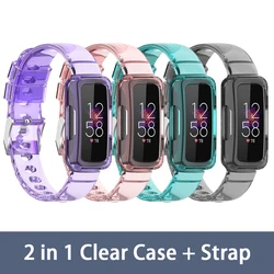 Krystalicznie czyste dla Fitbit Luxe Ace 3 2 bransoletka z paskiem Watchband dla Fitbit Inspire 2/Inspire/Inspire HR/Ace 3 opaska na rękę