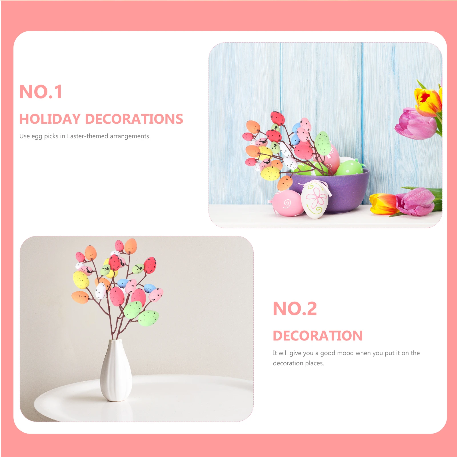 2 Peças de Ovos de Páscoa Coloridos Simulados para Decoração de Festa de Páscoa, Arranjo Floral e Materiais para Artesanato DIY