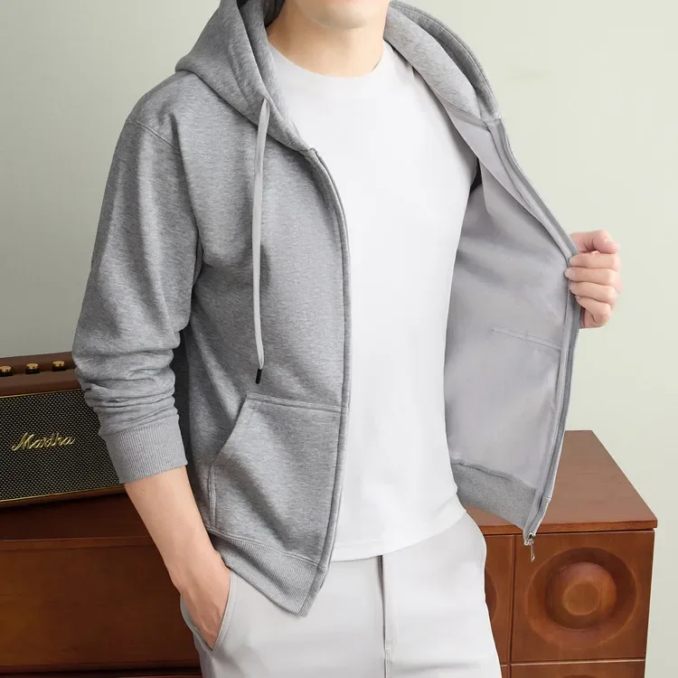 Herren-Kapuzenjacke mit Reißverschluss – Premium-Baumwollmischung, Weich & Langlebig, Unisex Übergrößen-Hoodie für Outdoor und Wandern – Detail 18
