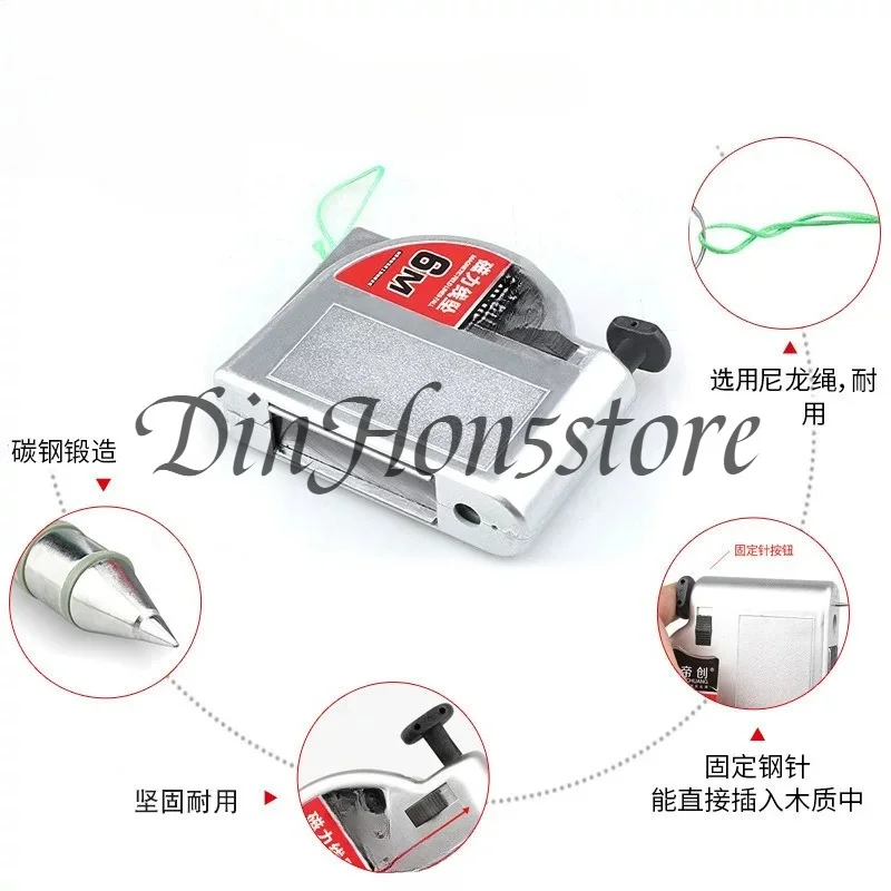 Magnetic Plumb Bobs, 6 Meters Retractable Line Reel With Magnetic Base For Engineering, Construction,Plumb Bob Setter
