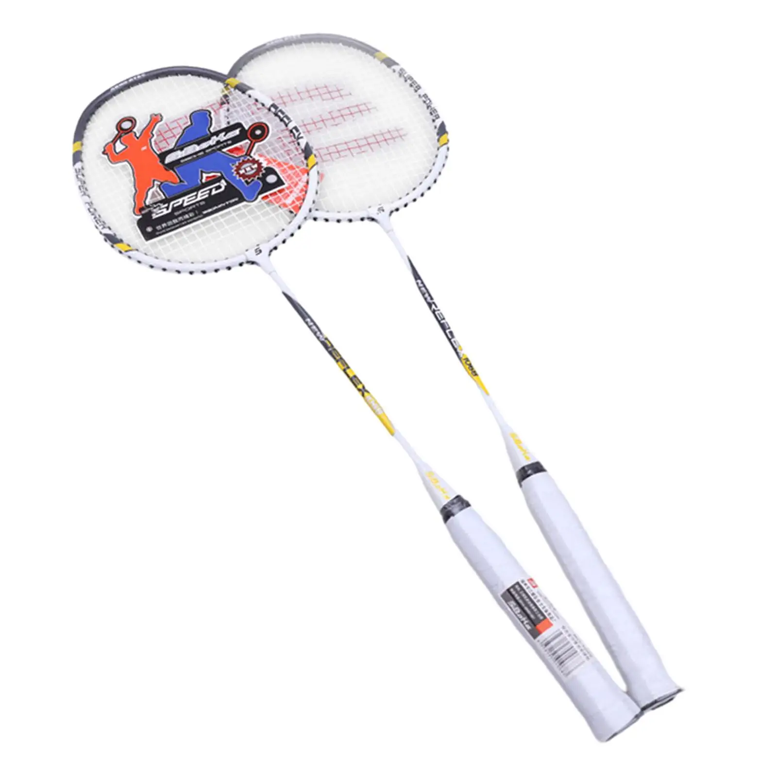 Conjunto de 2 raquetes de badminton para jogos de quintal ao ar livre, raquetes de badminton leves para iniciantes