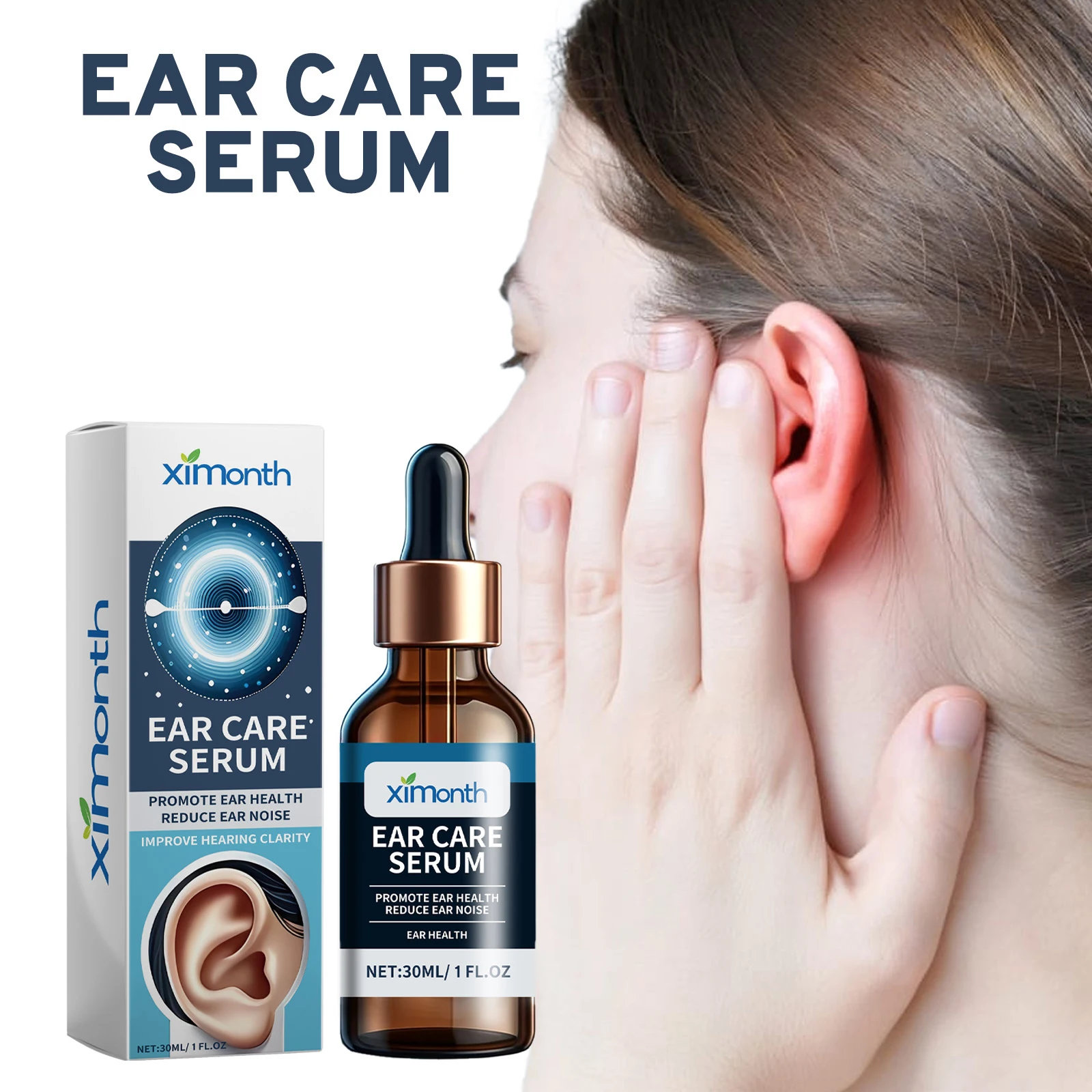 Ear Drops For Dizziness & Tinnitus Relief, Back-Of-Ear Pain Alleviation Earwax Cleaning, With Ginkgo, Licorice & Garlic Extracts