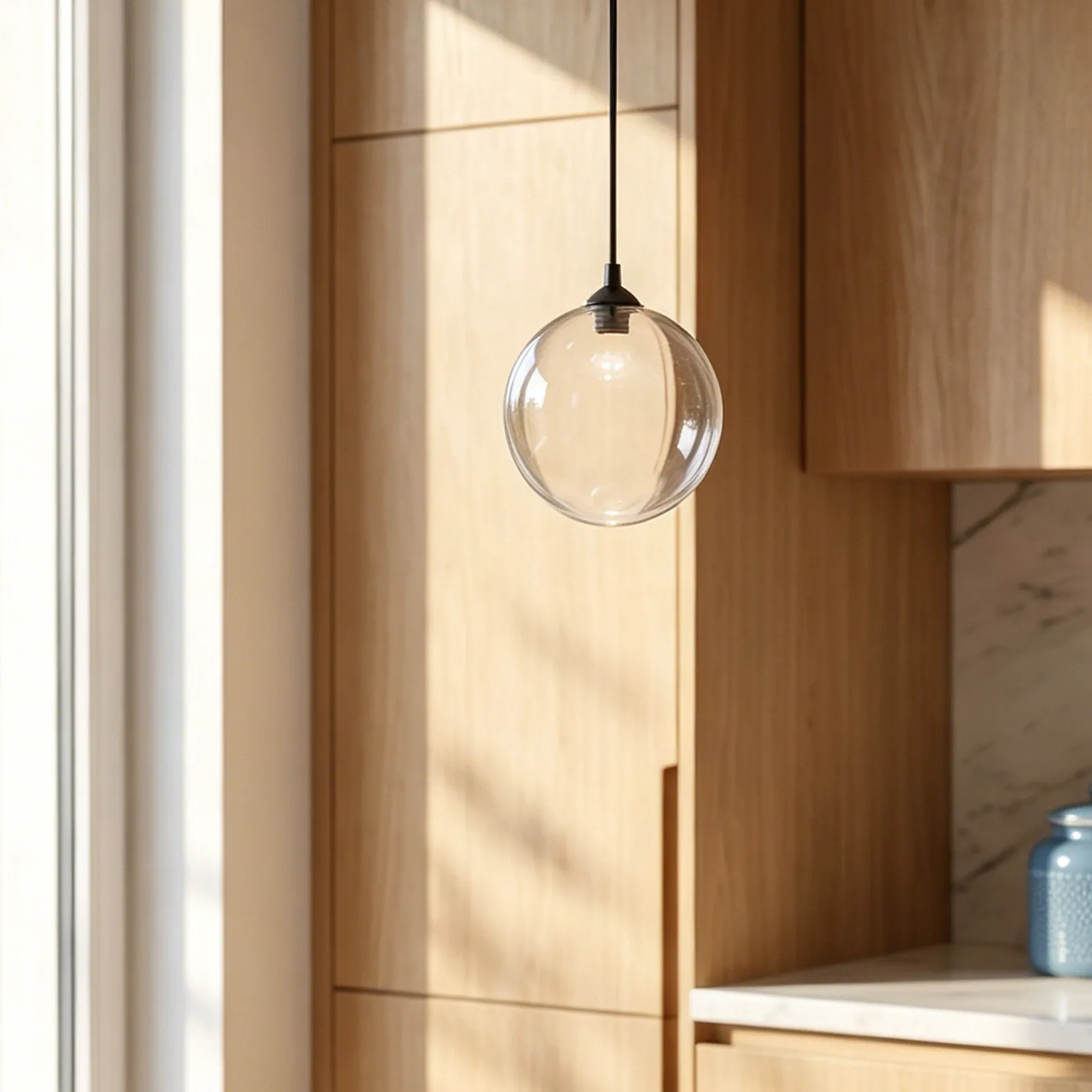 Clear Glass Globe Lamp Diameter 3.5 Fitter Transparent Replacement for Pendant Ceiling Floor Lamp Light Cover