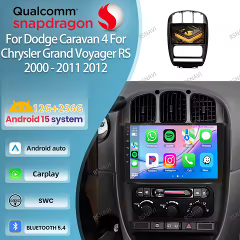 Android 15 Car Radio For Dodge Caravan 4 For Chrysler Grand Voyager RS 2000 2001- 2012 Head Unit Carplay BT NO 2DIN Multimedia