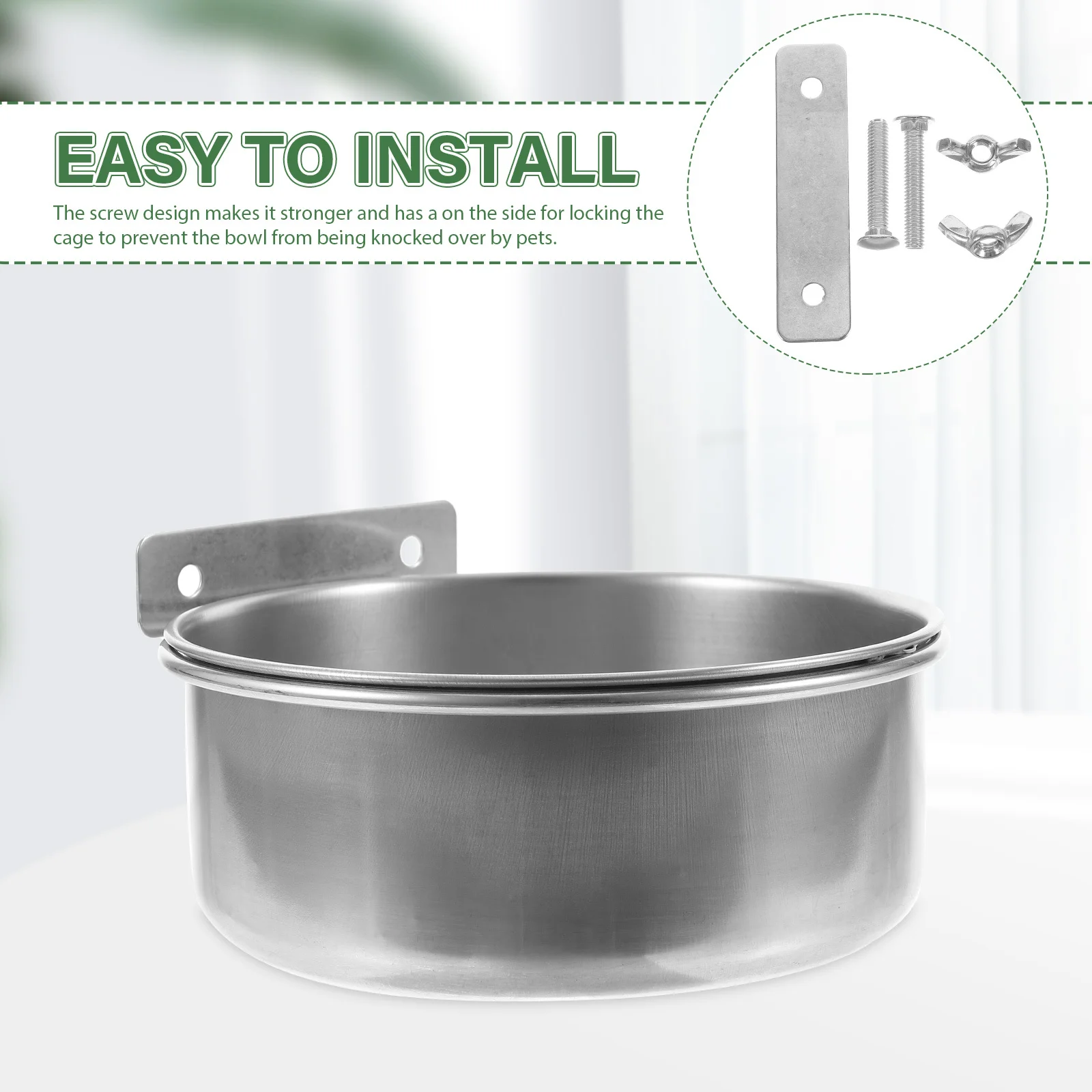 

Stainless Steel Cage Bowl Screw Lock Design Easy Clean Dog Feeding Bowl for Crates Puppies Puppy Feeder