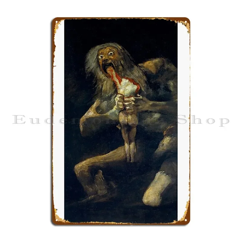 Saturn Devouring His Son Metal Sign Party Club Poster Printed Cave Tin Sign Poster