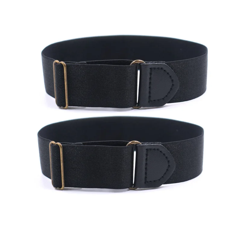 Giarrettiere con maniche elastiche per uomo e donna - Braccialetti per camicie regolabili, clip per calzini antiscivolo, accessori neri per abbigliamento formale