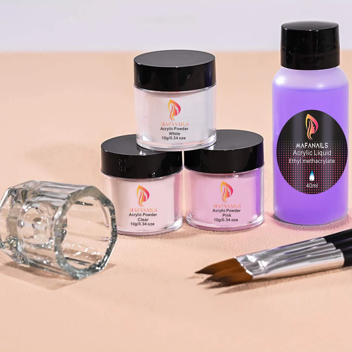 Crystal Powder Set Nail Acrylic Powder and Liquid Monomer Nails Art Decoration For Manicure Crystal Nail Glitter 3D Nail Tools