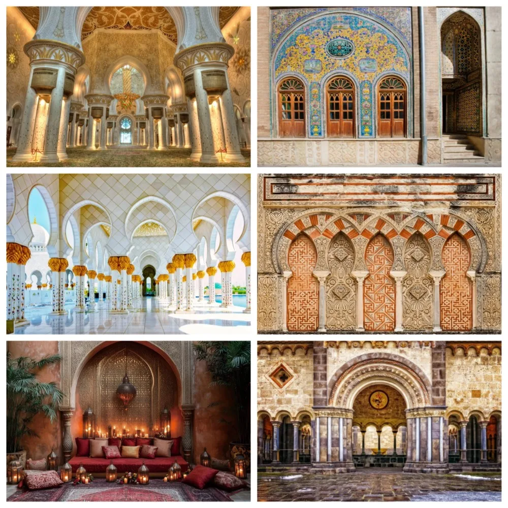 Moroccan Palace Medieval Mosque Theme Banner Decoration Background, Festival Party, Home Decoration Photography Background Cloth