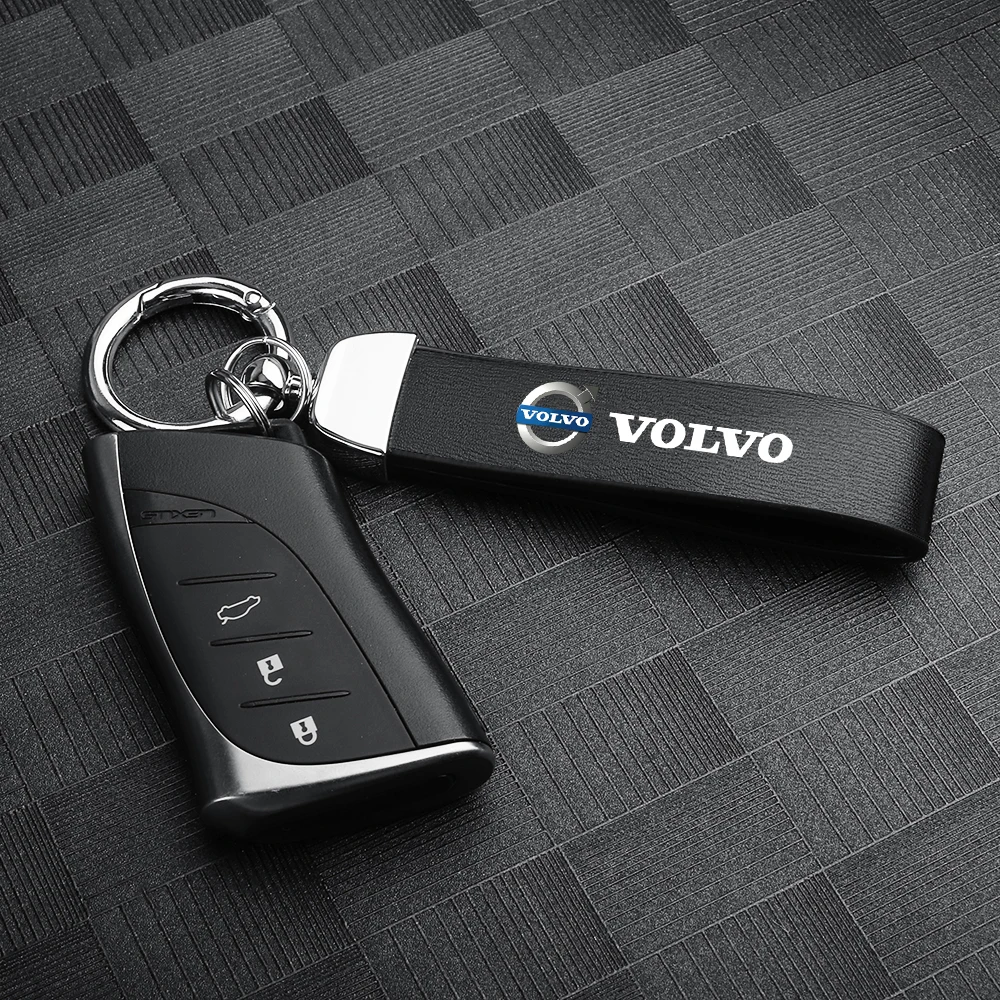 Car Alloy Leather Keychain High Quality Car Emblem Key Rings Accessories For Volvo XC90 XC60 V90 D5 D2 S90 S80 S70 T5 T8 V40 V50