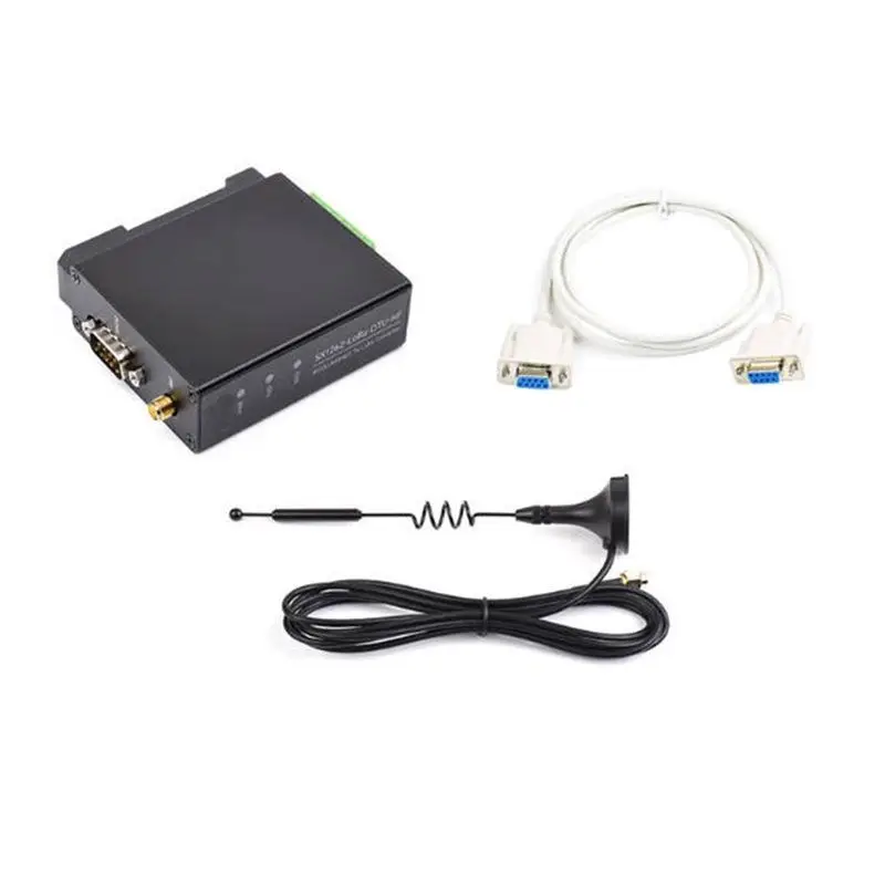 

Waveshare DTU SX1262-Lora 850-930Mhz Lora Data Transmission Terminal Guide Rail RS232/RS485/RS422 For Sub Ghz -AB01 US Plug-AB