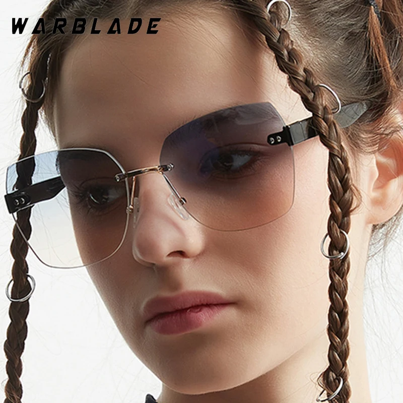 

Retro Punk Butterfly Rimless Women Sunglasses Luxury Designer Brand Men Sunglass Summer Shade Travel Drive Eyewear Female UV400