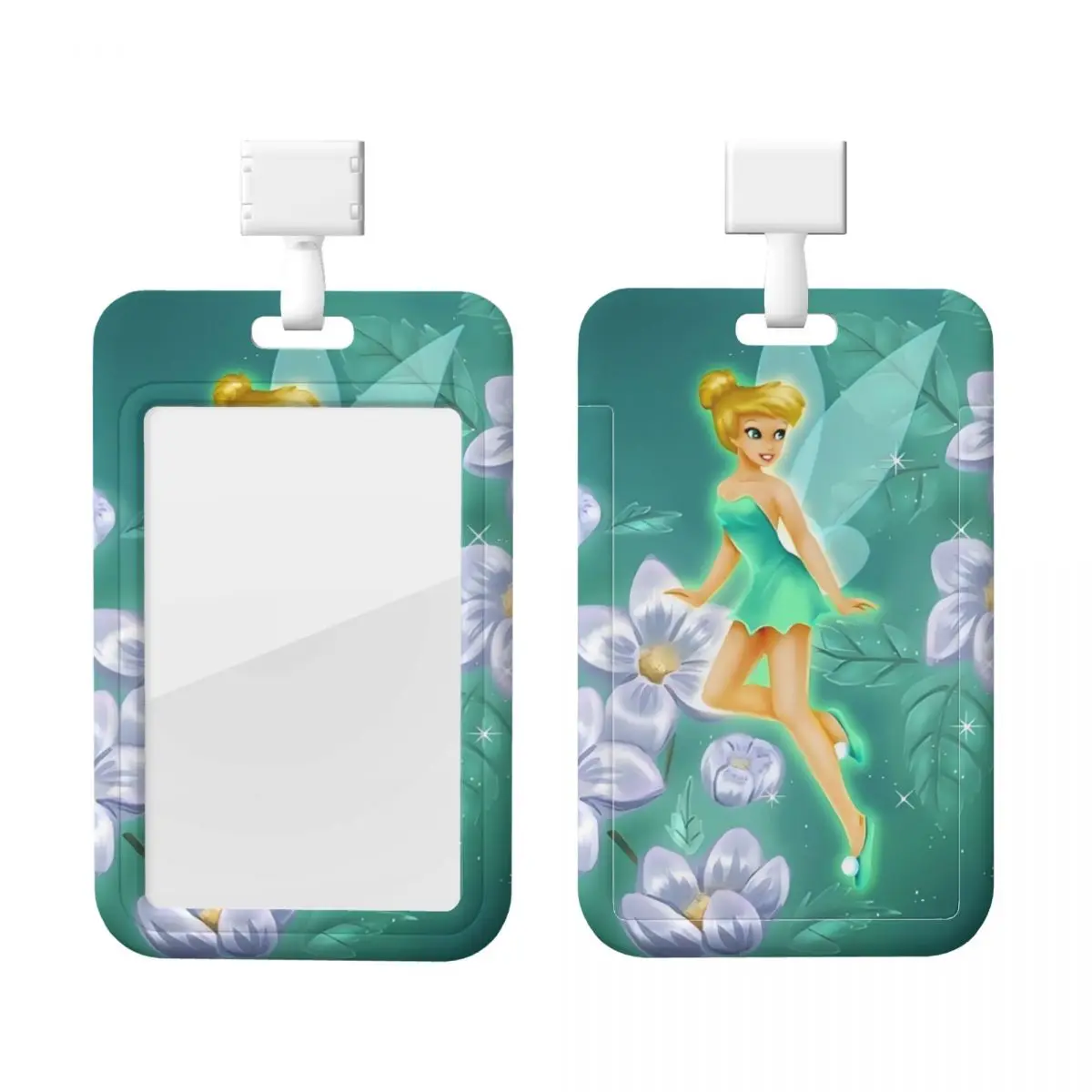 

Custom Tinker Bell Cartoon Lanyard ID Protector Badge Card Unisex Student Campus Lanyard Cards Holder Credentials Accessories