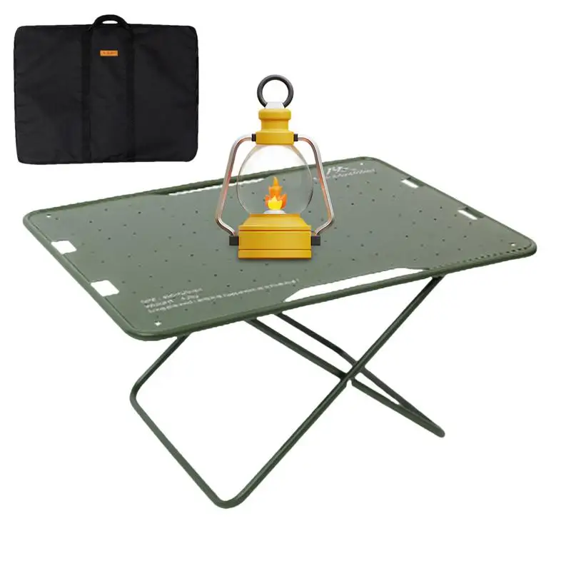 Portable Camping Side Table Portable Design Folding Table Versatile Compact Grill Table Strong Load Bearing Convenient Design