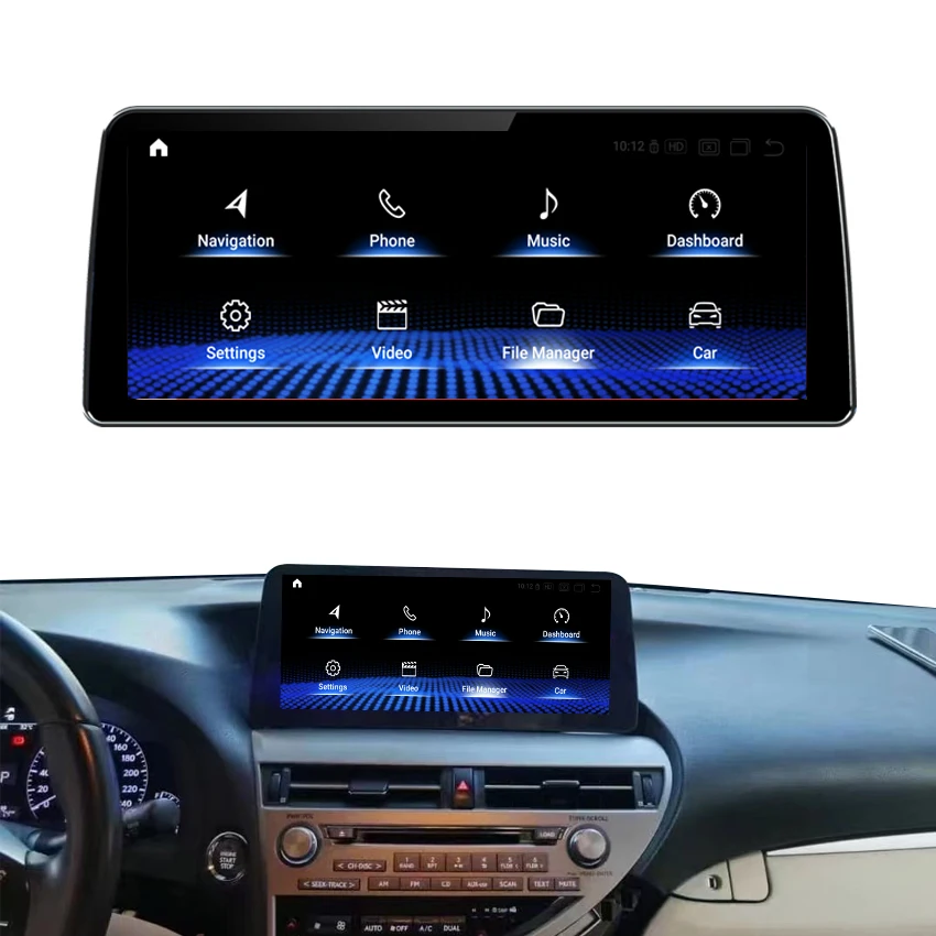 12.3 Inch 720p HD Android 13 Car Stereo Radio For Lexus RX270 RX300 RX350 RX450h Accessories Upgrade Screen 2009-2014