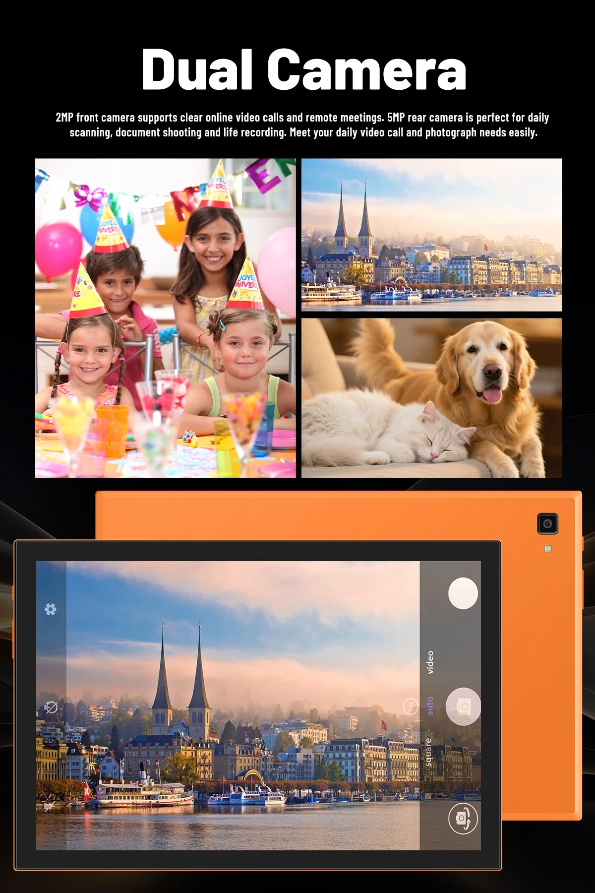 Paitanry 10.1 inch HD IPS Tablet PC A537 Octa‑Core Android 15 8GB (4GB+4GB Expand) RAM 128GB Storage Split‑Screen Function WiFi 6 GMS Google Global Tablet for Office Entertainment Video Calls