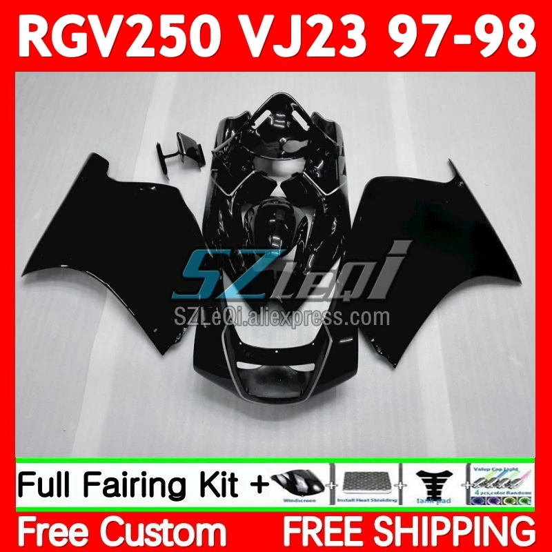 Body For SUZUKI RGV250 SAPC VJ23 RGV-250 VJ 23 Bodywork 68No.1 RGV 250 CC Glossy black RGVT250 97 98 RGVT-250 1997 1998 Fairing