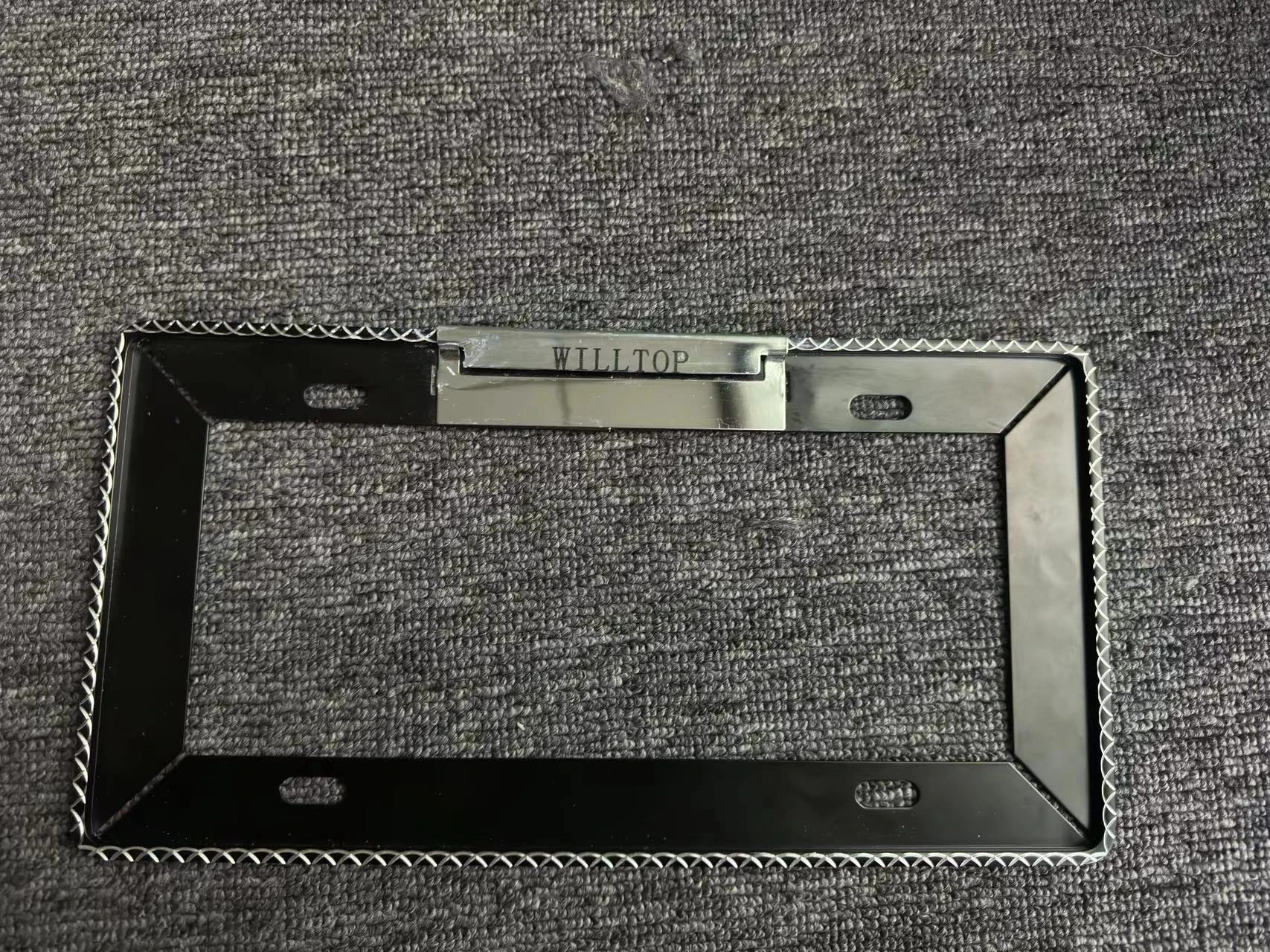 WILLTOP License Plate Holder  Heavy Duty Metal Stainless Steel Front & Rear Car Tag Cover,Rust Proof Mirror Polish Holder,with M