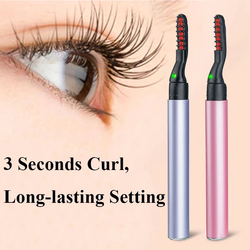 Electric Eyelash Curler Portable Safety Electric Heated Eye Lashes Eyelash Grafting Long Lasting Makeup Tools Without Battery