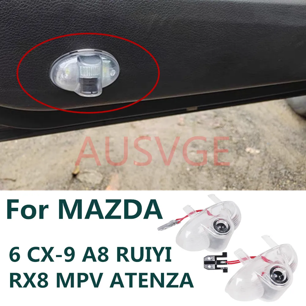 2X For MAZDA 6 CX-9 CX9 CX 9 A8 RUIYI RX-8 RX8 RX 8 MPV ATENZA LED Car Door Logo Projector Warning Ghost Shadow LightAccessories