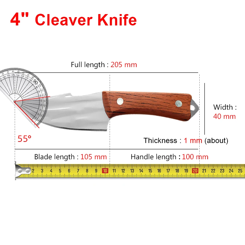 Butcher Boning Barbecue Knife Hand Forged Chef Meat Cleaver Vegetable Fruit Paring Knife Plastic Handle Kitchen Knife with Cover