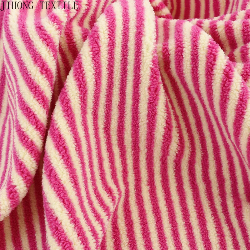 Tessuto a maglia jacquard a righe Velluto con particelle 45 × 160 cm 90 × 160 cm Per abbigliamento caldo per bambini, capispalla, borse, materiale per cucire cappelli