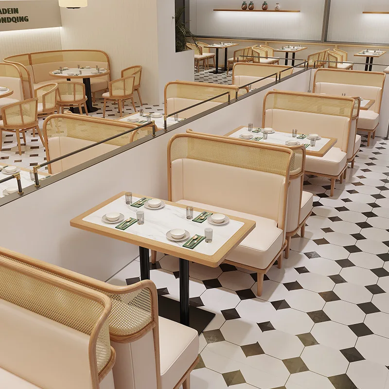 Southeast Asian theme restaurant, semi-circular booth table and chair combination hotel, tea restaurant, Western restaurant