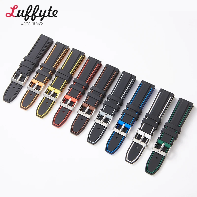 Silicone Watch Band 20mm 22mm 24mm Quick Release Rubber Watches Strap for Men Women Waterproof Replacement Watchband