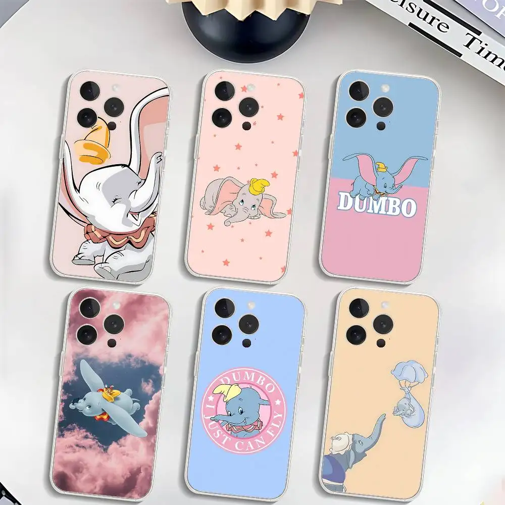 

Classic Cartoon D-Dumbo-S Cute Phone Case Luxury Soft Transparent Case For IPhone 17 16 15 14 13 12 11 Pro Max Mini Bumper Cov